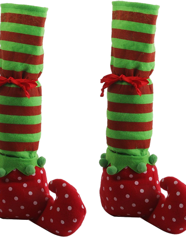 1 Pair Christmas Table Leg Covers Elf Elves Feet Shoes Legs Party Decorationg