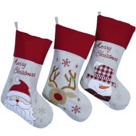 Wewill Brand Lovely Christmas Stockings Set of 3 Santa